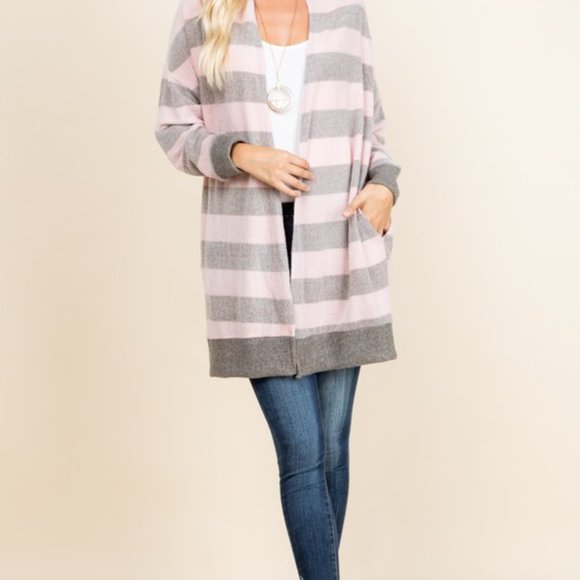 Ultra Soft Striped Cardigan - Picture 4 of 9
